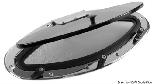Oblò Bomar inox ellittico 460 x 200 mm