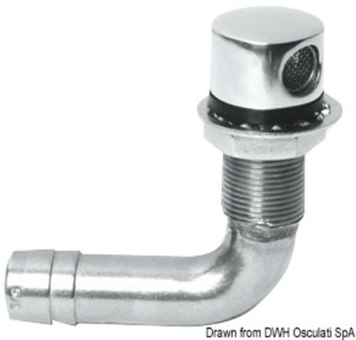 Sfiato inox 90° 16 mm