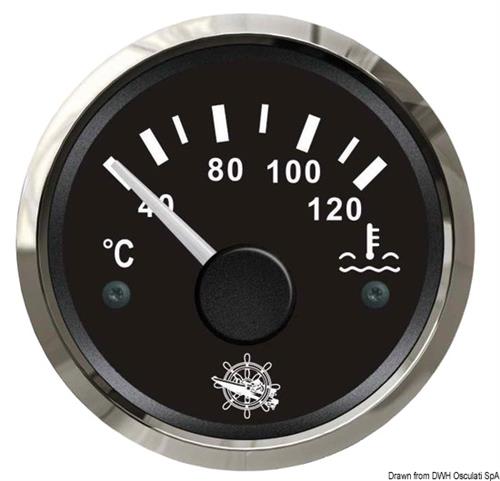 Indicatore temperaura acqua 40/120° nero/lucida