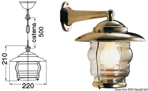 Lampada parete vetro sagomato 