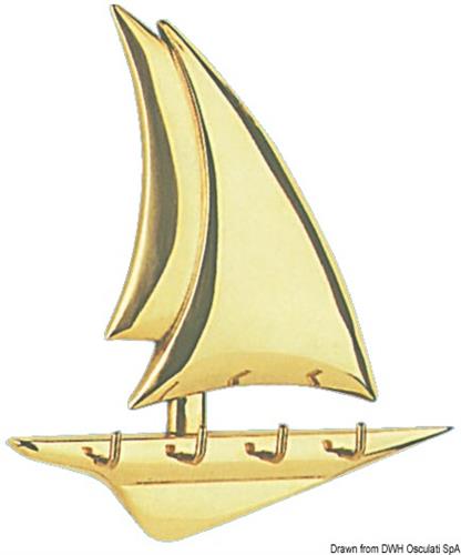 Veliero appendichiavi ottone 