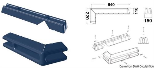 Protezione per pontile 640 + 220 mm blu