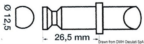 Scalmo plastica/ottone 12,5 x 26,5 mm