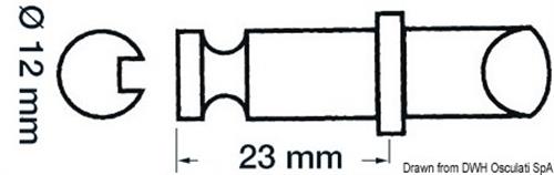 Scalmo ottone cromato per canotti Bat e Lomac