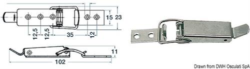 Chiusura inox a leva mm102