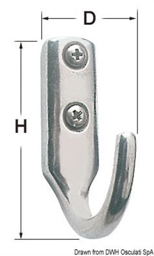 Gancetto inox  33x53 mm