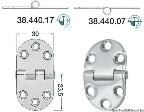 Cerniera inox 47x30 mm