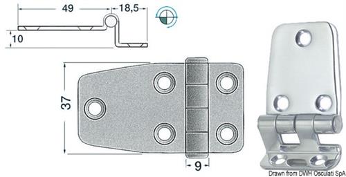 Cerniera a sbalzo 2 mm