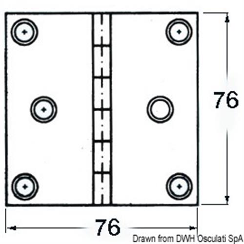Cerniera inox cieca 76x76 quad