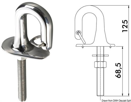 Anello con fermo a molla in acciaio inox
