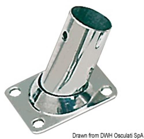 Basetta rettangolare inox 60° 22 mm