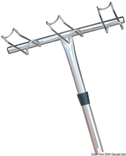 Reggicanne inox 3 posti destro