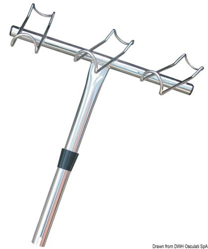 Reggicanne inox 3 posti sinistro