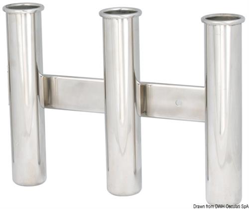 Reggicanne inox a parete 3 posti