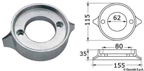 Anodo zinco collare VOLVO 280/290