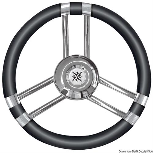 Volante C inox/nero 350 mm