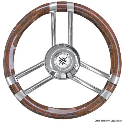 Volante C inox/radica 350 mm