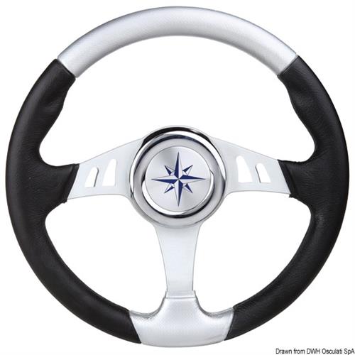 Volante Skipper nero/argento mm 350