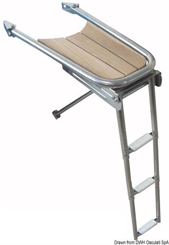 Delfiniera inox/teak con scaletta 3 gradini