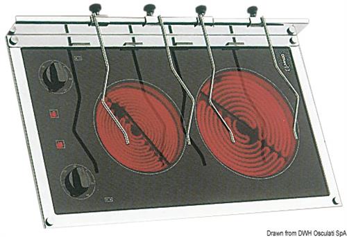 Piano cottura vetroceramica 2 fuochi