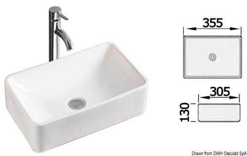Lavello in ceramica bianca 350 x 300 mm