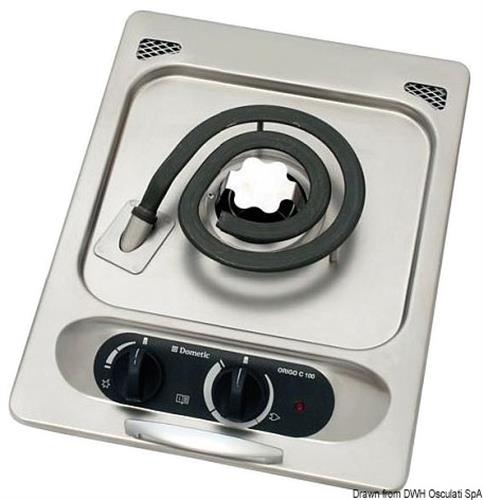 Cucina ad incasso Dometic alcool+elettrica ad 1 fuoco 
