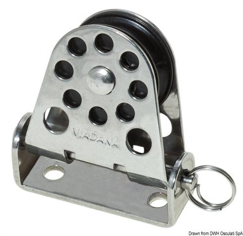 Bozzello verticale pivotante Ø mm 28 per cime mm 8