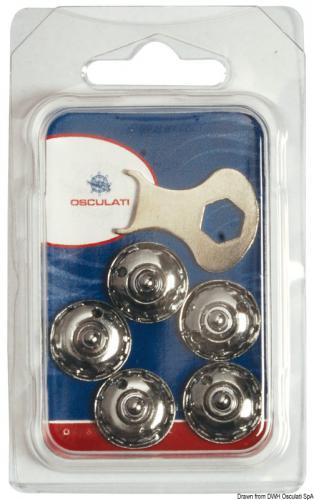 Blister 5 maschi Loxx a ghiera inox