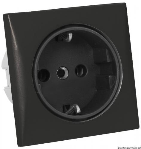 Presa AC 220 V tipo Schuko nera
