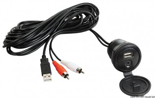 Cavo ausiliare USB-AUX con frontalino stagno