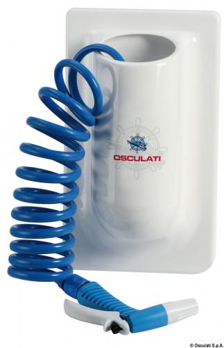Contenitore verticale con tubo acqua spiralato