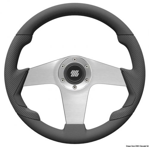 Volante Pianosa nero 350mm razze argento