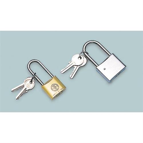 Lucchetto rettangolare corpo ottone arco inox