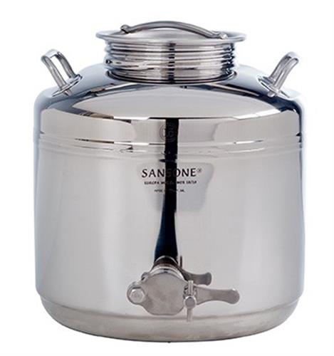 Fusto saldato per il miele con rubinetto da 25 litri.