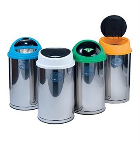Pattumiera per raccolta differenziata inox coperchio manuale lt 60