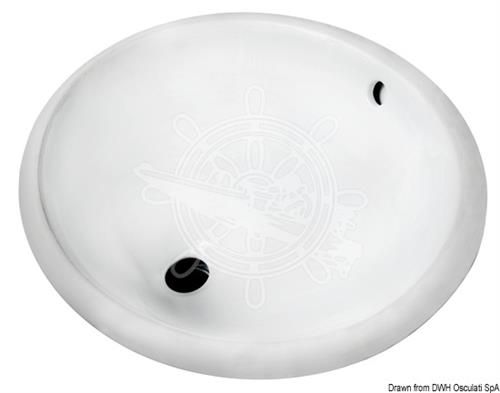 Lavello ovale in ceramica bianca