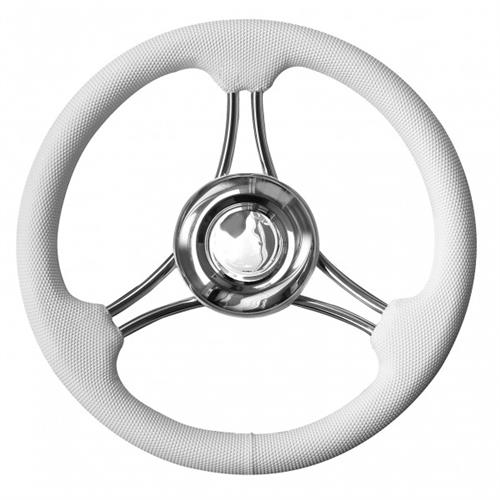 Volante inox impugnatura poliuretano colore bianco Ø 350.