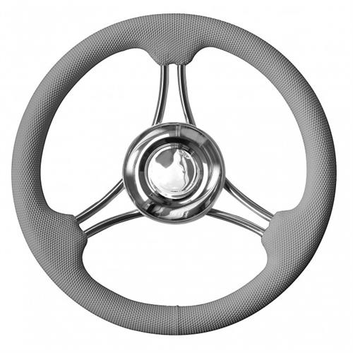 Volante inox impugnatura poliuretano colore grigio Ø 350