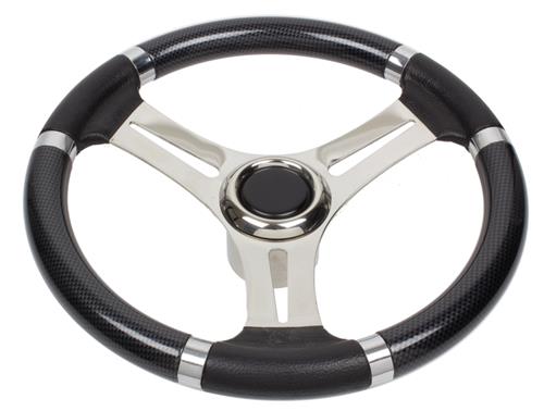 Volante in acciaio inox con impugnatura tipo cubica diametro 350