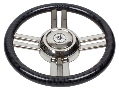 Volante in acciaio inox con impugnatura tipo cubica