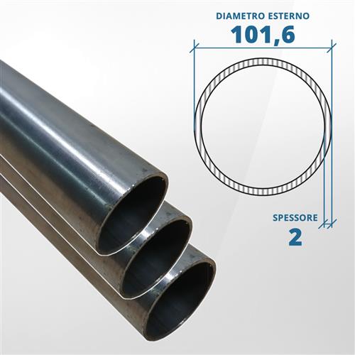 Tubo diametro 101.6 spessore 2 mm (opaco) - AISI 304
