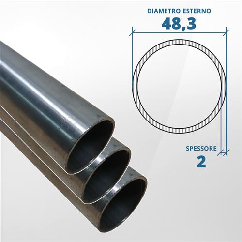Tubo diametro 48.30 spessore 2 mm (opaco) - AISI 304