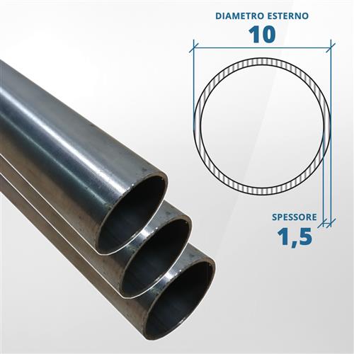 Tubo diametro 10 spessore 1,5 mm (opaco) - AISI 316
