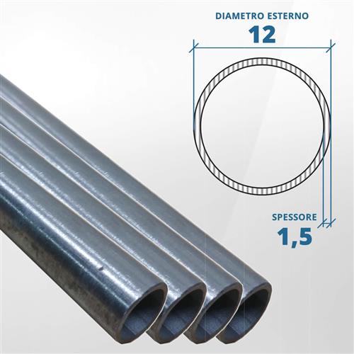 Tubo diametro 12 spessore 1,5 mm (opaco) - AISI 316L