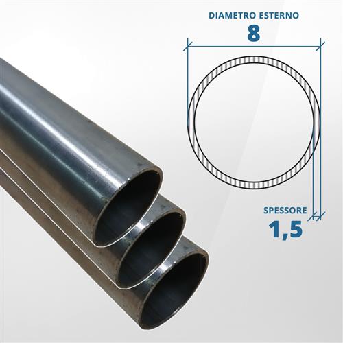Tubo diametro 8 spessore 1,5 mm (opaco) - AISI 316L