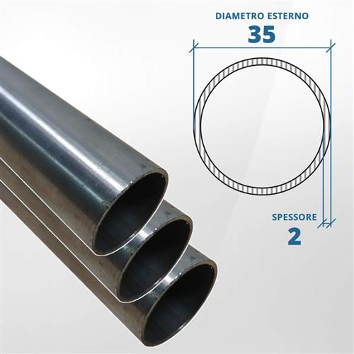 Tubo diametro 35 spessore 2 mm (opaco) - AISI 316