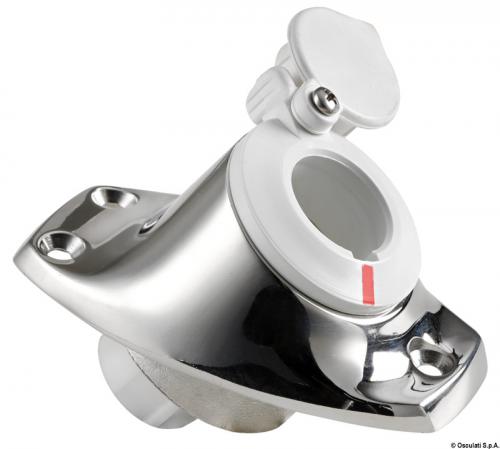 Basetta angolata a incasso inox cappuccio bianco