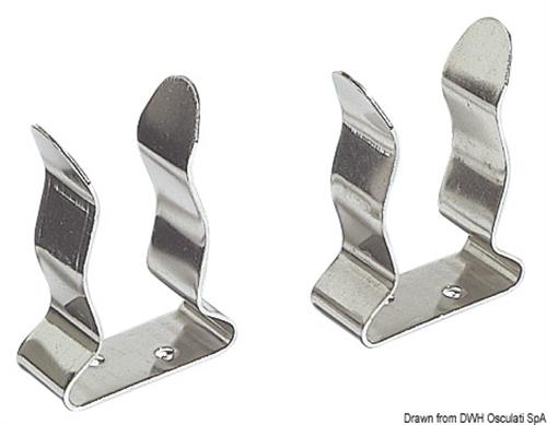Clip in Acciaio Inox per bloccaggio ganci accosto, canne pesca ecc