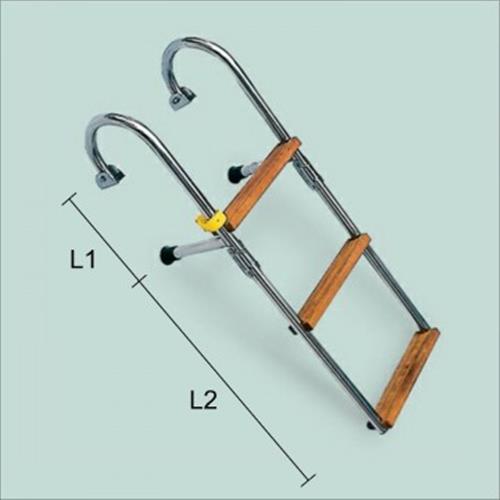 SCALETTA INOX 3 GRADINI TEAK