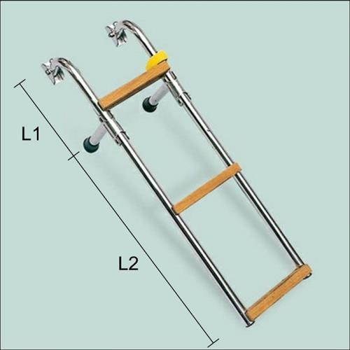 SCALETTA INOX 3 GRADINI TEAK